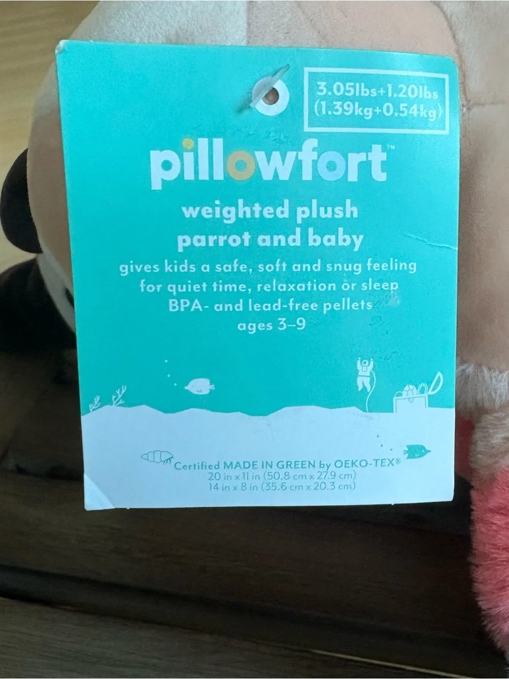 Pillowfort Parrot and Baby Weighted Plush for Kids | Bird Throw Pillow *NEW*